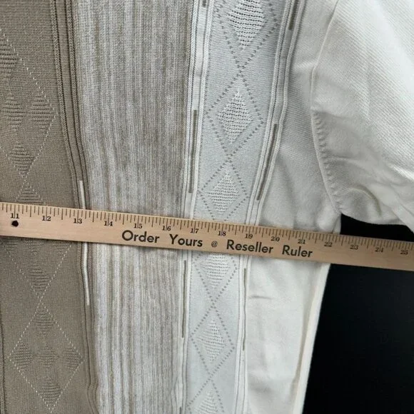 Pronto Uomo Sweater Adult L Creme Brown Textured Knit Casual Sweatshirt Grandpa - Picture 7 of 9